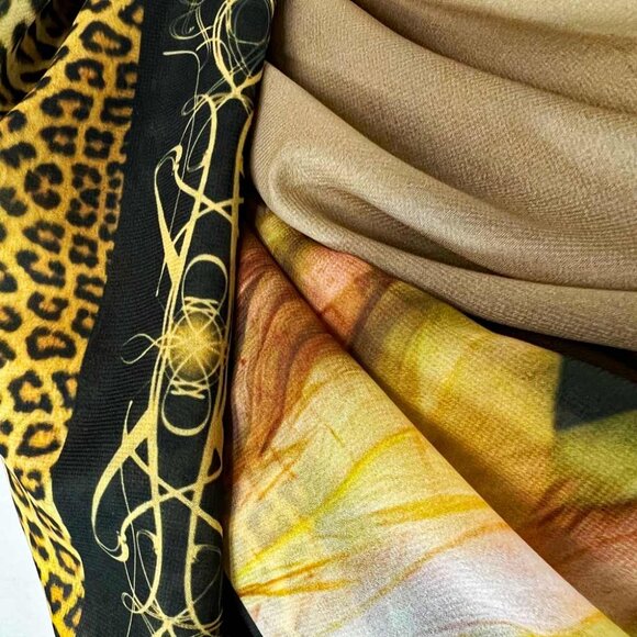 Egyptian Dream Catcher Tribal Wedding Shawl, Chiffon Oversized Square Scarf - Picture 9 of 13